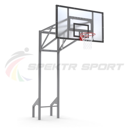 Купить Стойка баскетбольная уличная усиленная со щитом из оргстекла, кольцом и сеткой SP D 413 в Боре 