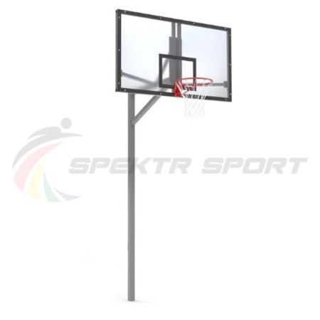 Купить Стойка баскетбольная уличная упрощенная со щитом из оргстекла, кольцом и сеткой SP D 412 в Боре 